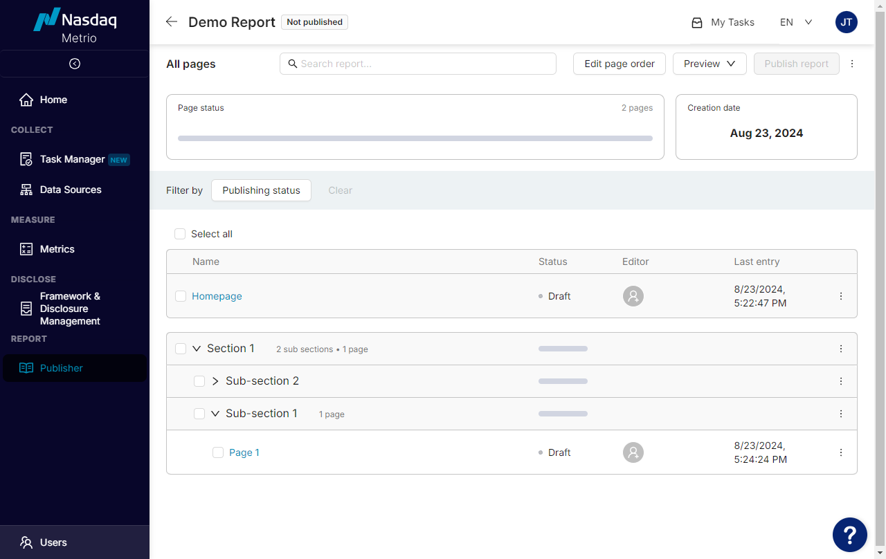 Report Structure - Sections and Pages.png